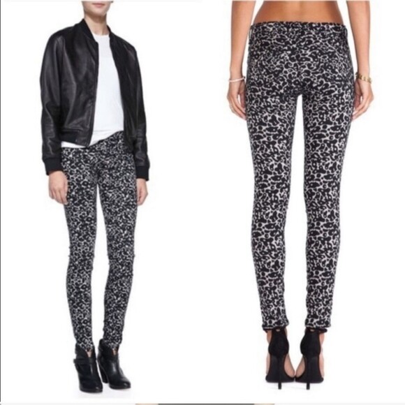 Rag & Bone Animal Print Amoeba Skinny Stretch Denim Jeans Sz 25 - Picture 3 of 11